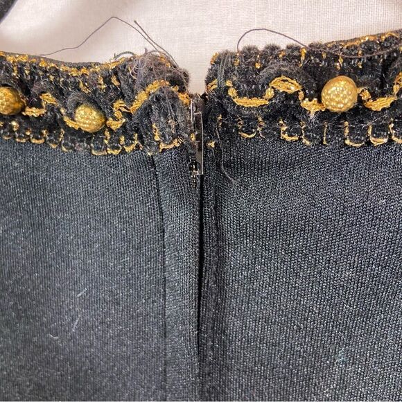 Vintage 60’s/70’s Union Made Black and Gold High‎ Neck Maxi Dress Size small - Picture 12 of 16